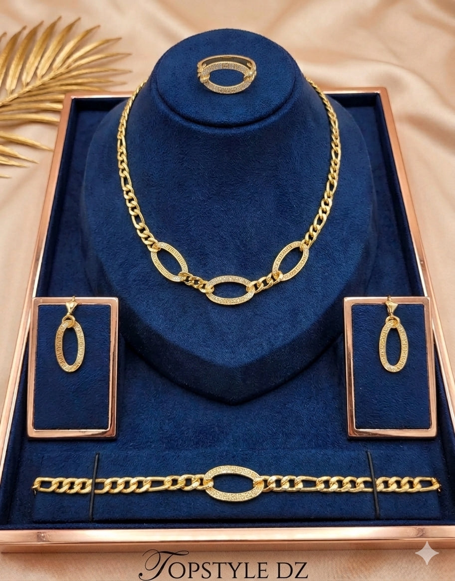 Parure Maille Gourmette et Maillons Ovales – Style Grec Chic
